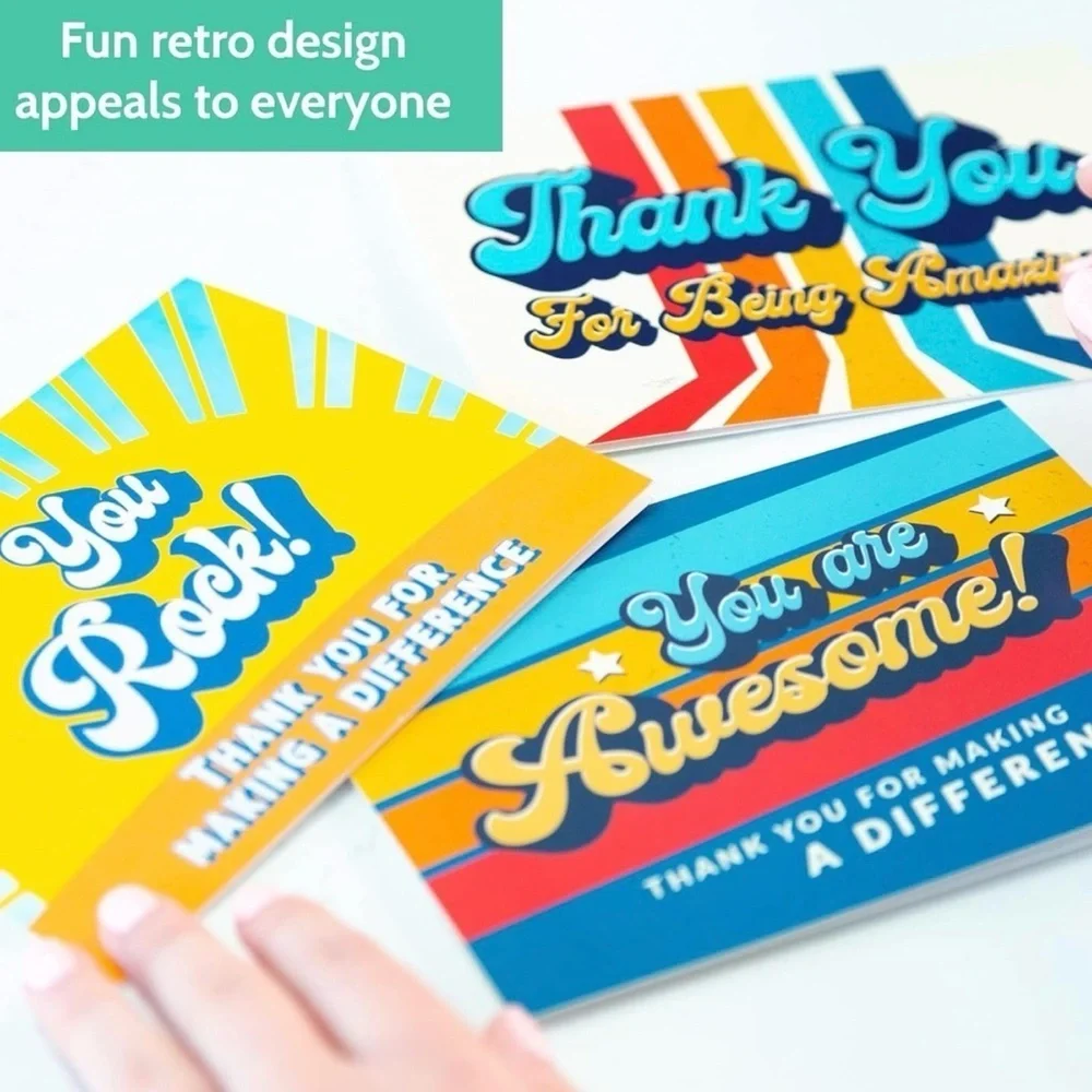 NWT T Marie 24 Retro Appreciation Cards + Envelopes